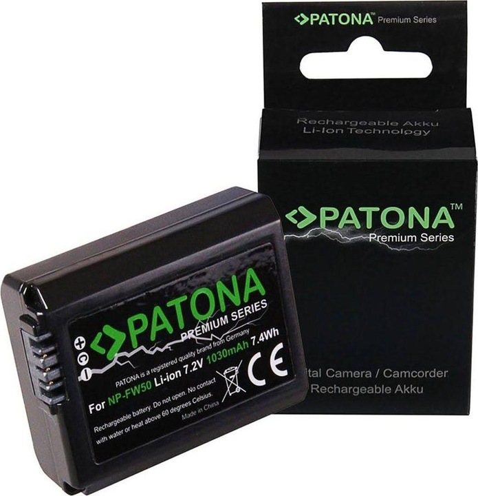 Actual product image Patona Premium NP-FW50 (Rechargeable battery)