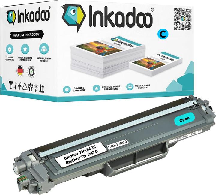 Actual product image Inkadoo Compatible toner for Brother TN243, TN247 (C)