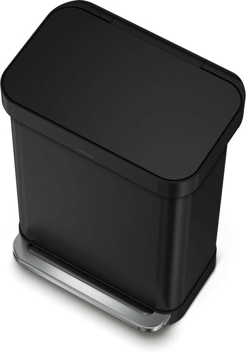 Actual product image Simplehuman Rectangular pedal bin with bag compartment