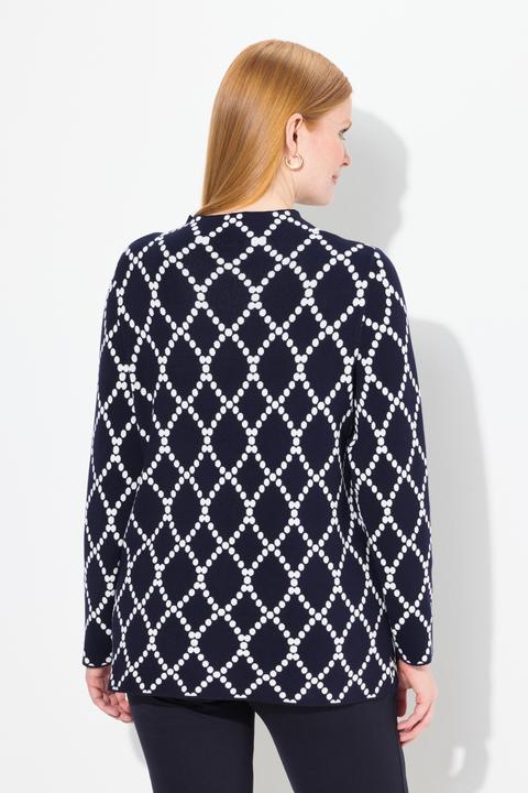Immagine prodotto Ulla Popken Maglione con jacquard, pallini, collo alto e maniche lunghe (42, 44)