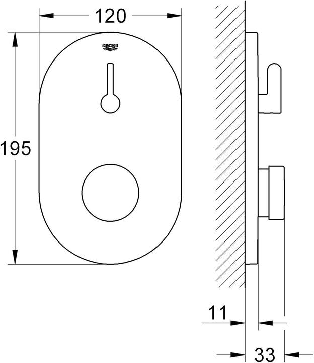 Actual product image Grohe Self-closing bratt. EUROSMART CT 1/2inch, with mixer chrome