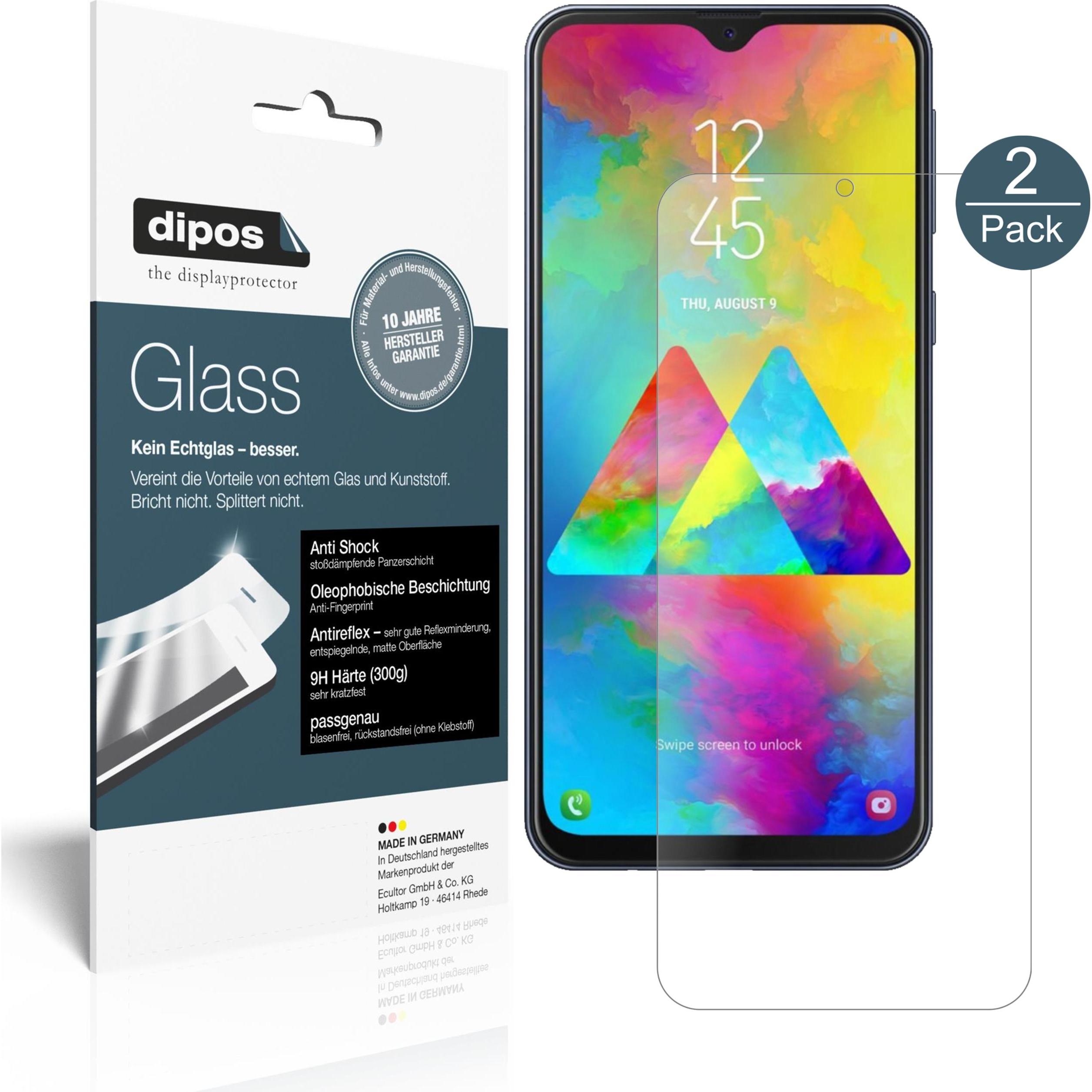 Dipos Displayschutz Anti-Shock (2 Stück, Samsung Galaxy M20), Smartphone Schutzfolie, Transparent