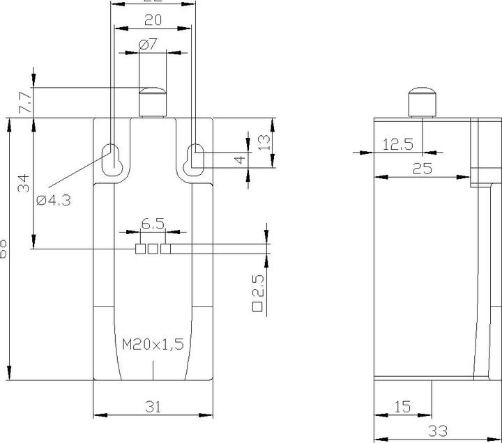 Produktbild Siemens Positionsschaltergehäuse 1S 2Ö 31mm
