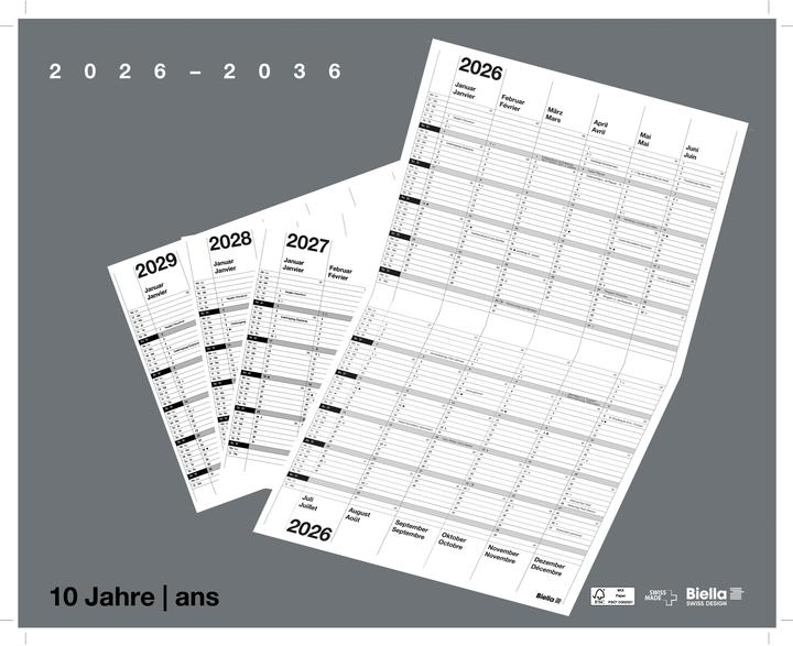 Biella Calendrier décennal (30 x 24 cm, Couverture rigide, Français, Allemand)