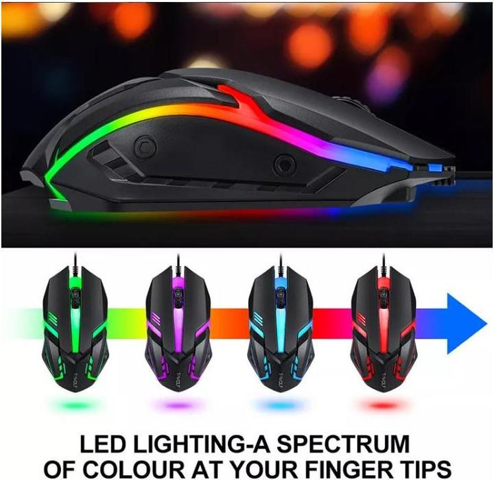 Actual product image DUPLIKAT T-Wolf TF850 5in1 Game Kit - RGB LED and Mouse + Pad + Headphones + Black Speakers