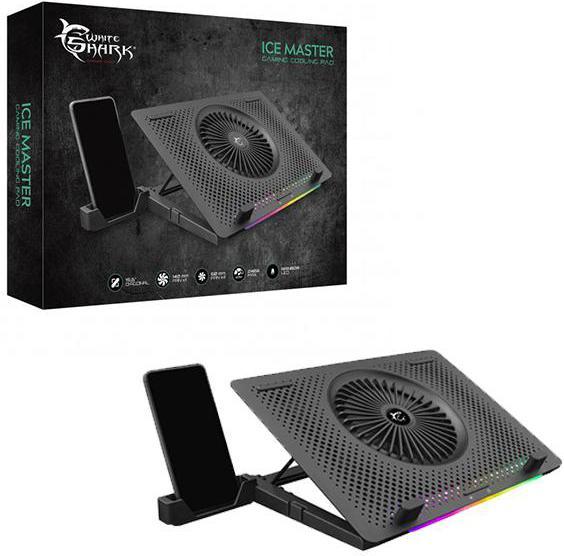 Produktbild White Shark Cooling stand for laptop Ice Master, up to 15.6 ", 5 fans, RGB lighting