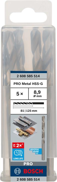 Immagine prodotto Bosch Professional Zubehör Trapano PRO Metal HSS-G, 8,9 x 81 x 125 mm (8,9 mm)