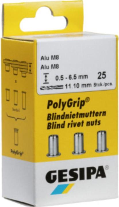 Productafbeelding Gesipa Blindklinkmoer aluminium M 4 kort Mini-pack met 20 stuks.