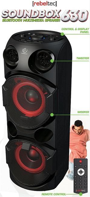 Image du produit Rebeltec Enceinte portable SoundBox 630 Bluetooth karaoke speaker (4 h, Fonctionnement sur piles)