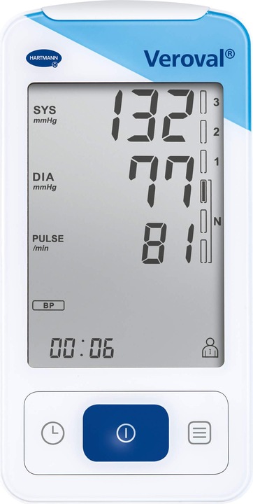 Produktbild Hartmann Veroval EKG- und Blutdruckmessgerät, Schlaganfallprophylaxe Mobile EKG-Funktion und vollautomatisch (Blutdruckmessgerät Oberarm)