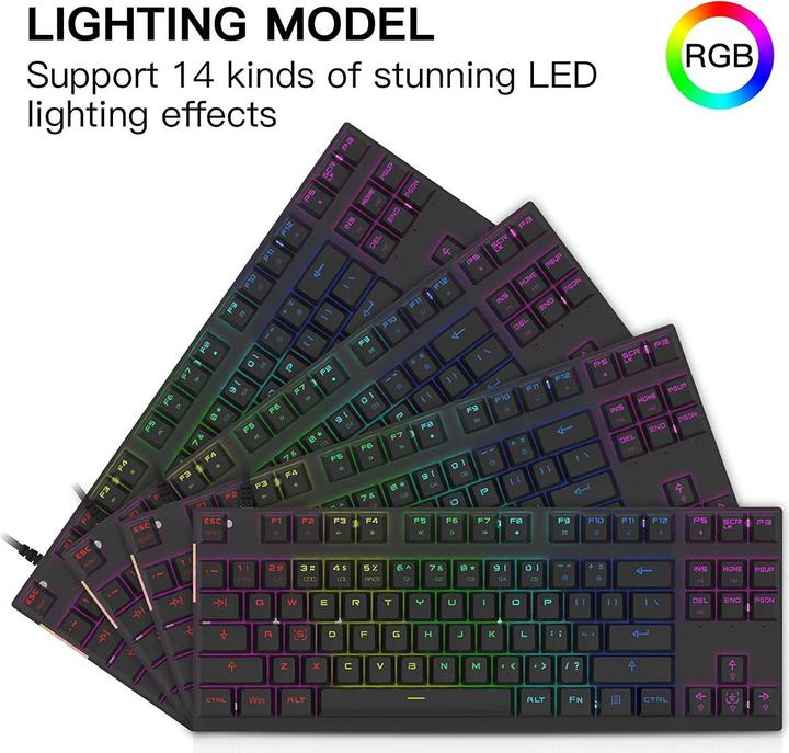 Produktbild Motospeed CK82 TKL mechanical keyboard with RGB (US, Red switch) (US, Kabelgebunden)
