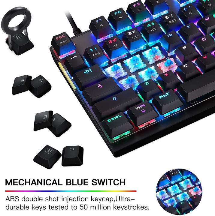 Produktbild Motospeed CK82 TKL mechanical keyboard with RGB (US, Red switch) (US, Kabelgebunden)