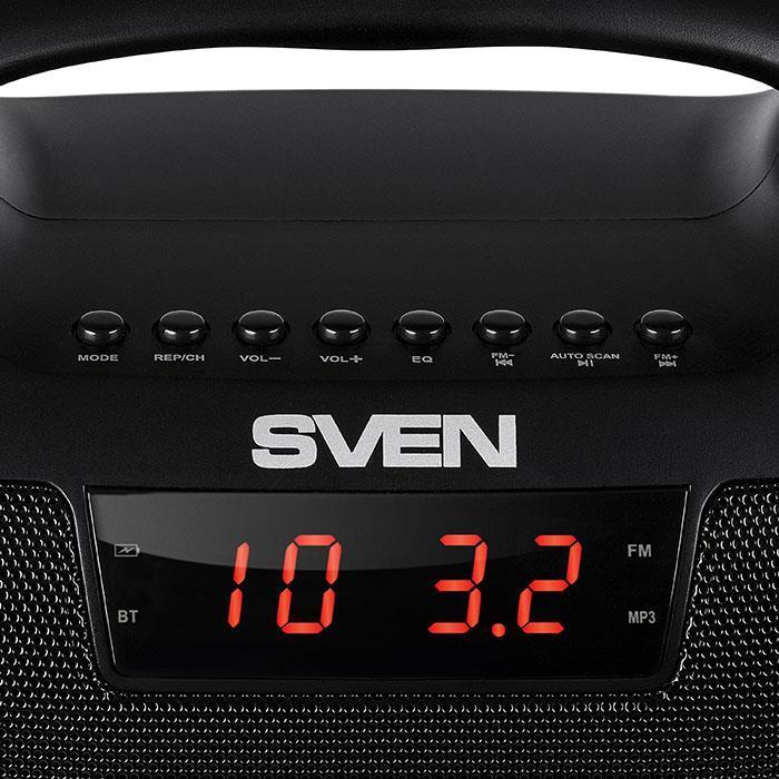 Produktbild Sven Speaker PS-460, juodas (18W, Bluetooth, FM, USB, Micro SD, LED-display, 1800mA*h), SV-015237 (Stromversorgung über USB)