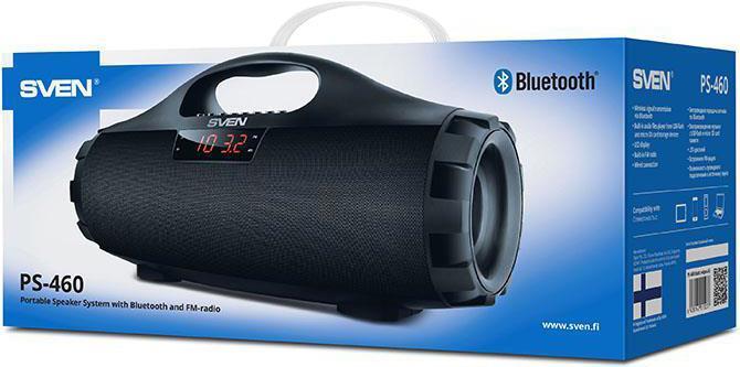 Produktbild Sven Speaker PS-460, juodas (18W, Bluetooth, FM, USB, Micro SD, LED-display, 1800mA*h), SV-015237 (Stromversorgung über USB)