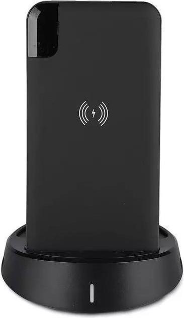 V-TAC External battery (power bank), black, 8000mAh with wireless charging function, with screen. (8000 mAh, 29.60 Wh)