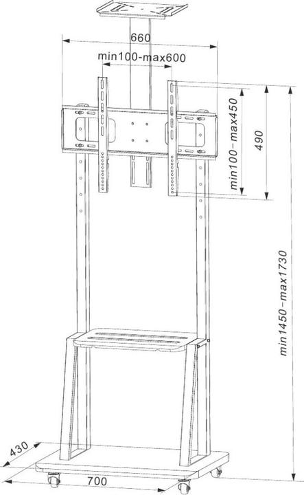 Produktbild Techly Boden-TV-Halter für TV (60 kg, 12" - 70")