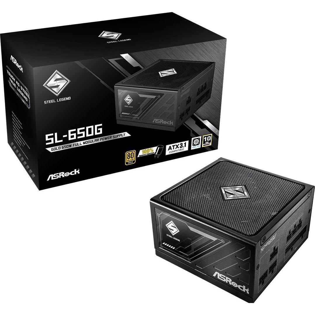 Thumbnail - AsRock Steel Legend Netzteil 650W 80+ Gold (650 W), PC Netzteil, Schwarz