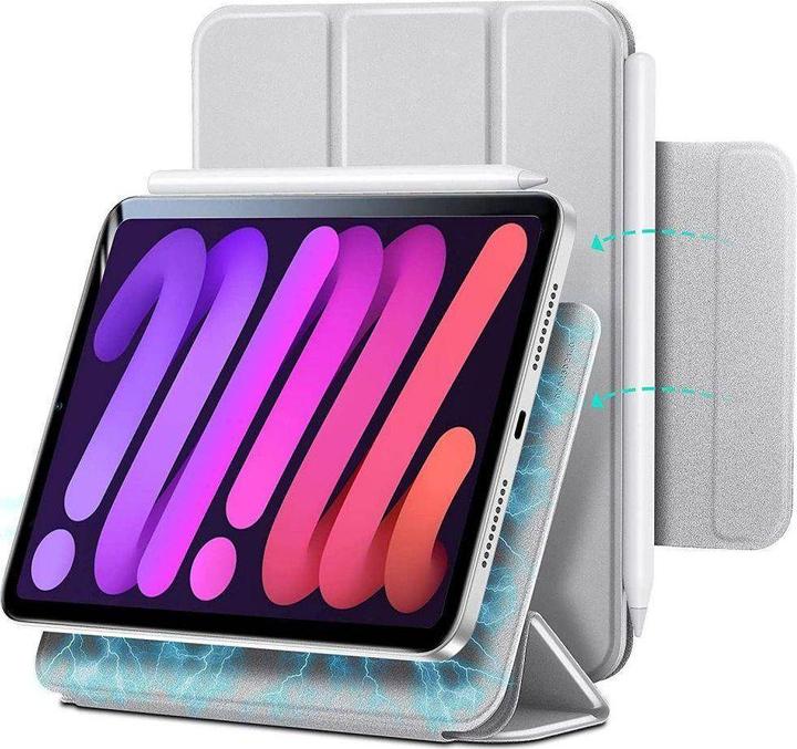 Actual product image ESR Tablet Case Rebound Magnetic Case for Apple iPad mini 2021 (6th Generation) Silver Gray (IPad mini (2021))