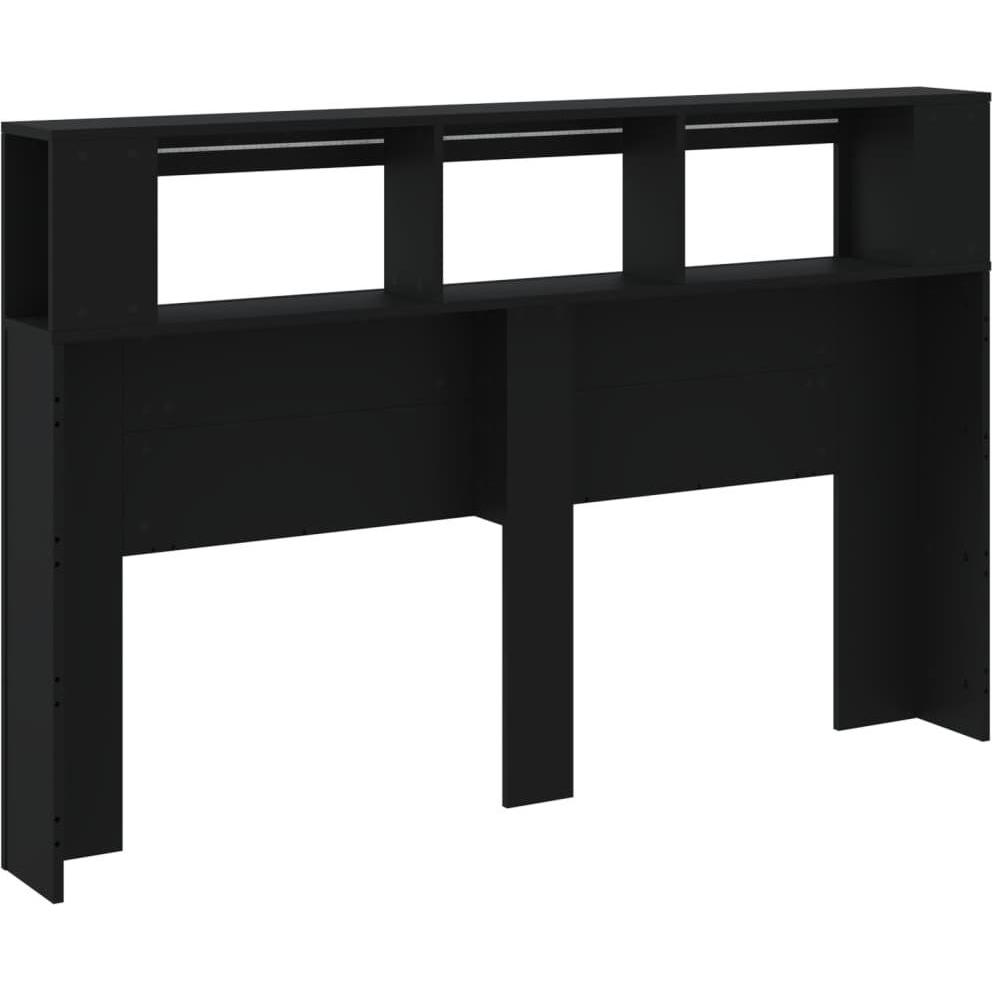 VidaXL, Bett Zubehör, LED-Kopfteil Schwarz 160x18,5x103,5 cm Holzwerkstoff,Farbe