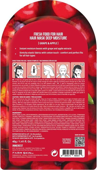Immagine prodotto Farmskin Fresh Food - Maschera per capelli Deep Moisture Grape / Apple (40 ml)