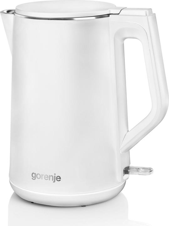 Produktbild Gorenje K15DWW Electric, 2200 W, 1.5 L, Plastic + metal, 360° rotational base, Baltas (1.50 l)
