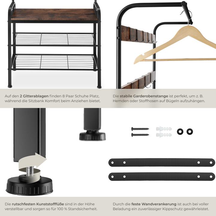 Produktbild tectake Garderobe