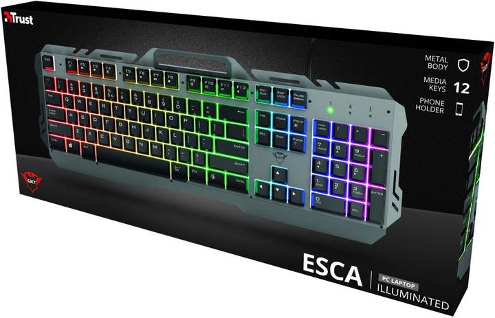 Produktbild Trust USB GXT853 ESCA METAL/RAINBOW GAMING 23796 (Englisch International, Kabelgebunden)