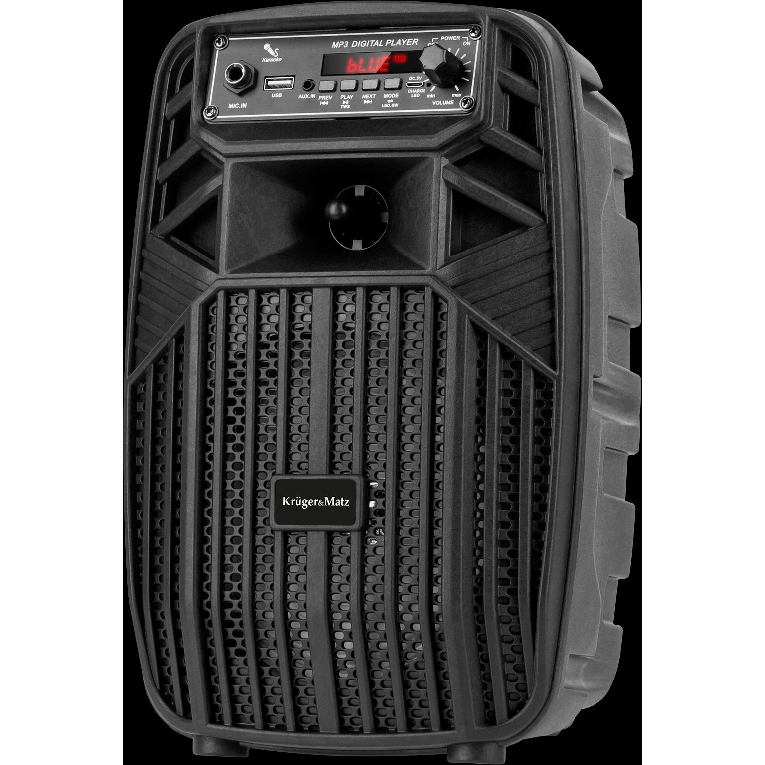 Krüger&Matz Music Box Mini black speaker (Akkubetrieb), Bluetooth Lautsprecher, Schwarz