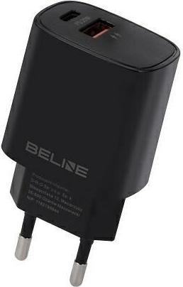 Beline Ład. siec. 1x USB-C + 1x USB 20W czarna /black (only head) PD 3.0 + QC 3.0 BLN2CB20 (20 W)
