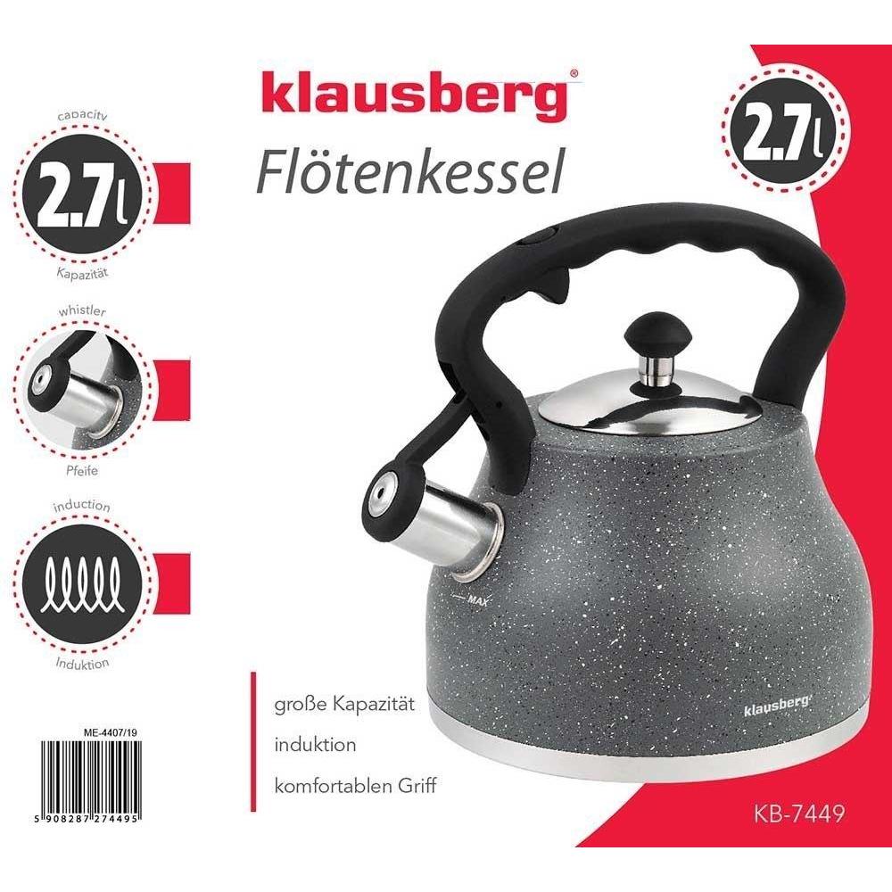 Thumbnail - Klausberg with whistle 2,7L KB-7449, Wasserkocher, Grau