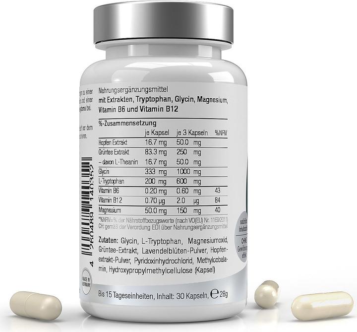 Nutritional values and ingredients Smartsleep Relax & Sleep (1 Piece, Capsules, 60 g)