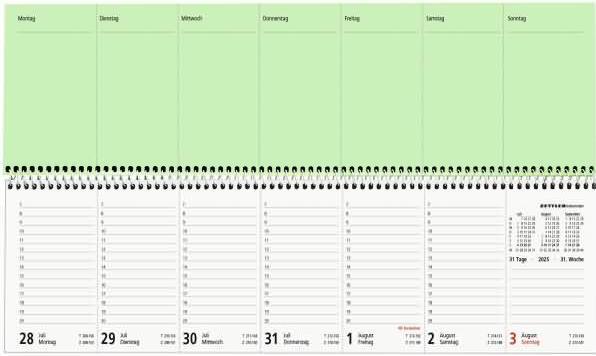 Actual product image Desk calendar 2025 Perfo XL blue, 36,2x10,6cm, office calendar with 112 pages, daily and (Hardcover, German)