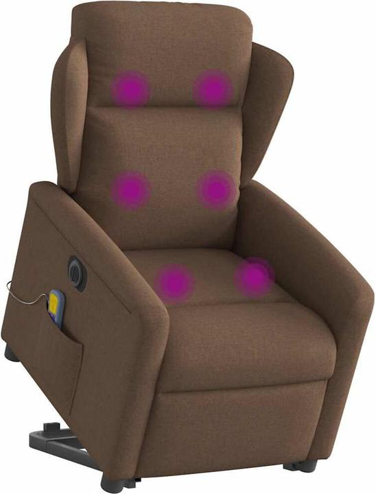 Immagine prodotto vidaXL Poltrona massaggiante elettrica con ausilio per l'assistenza in piedi in tessuto marrone