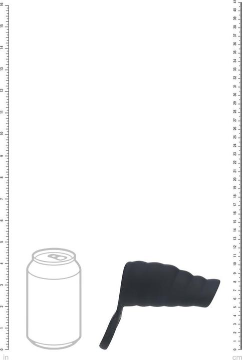 Actual product image Shots Vibrating Ribbed Silicone Cock Sleeve and Ball Ring - Black (4 cm)