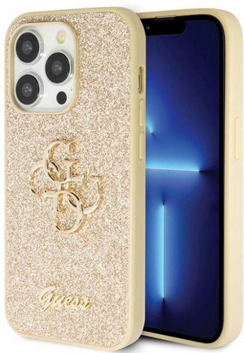 Produktbild Guess GUHCP14LHG4SGD iPhone 14 Pro 6.1" złoty/gold hardcase Glitter Script Big 4G (Apple iPhone 14 Pro)