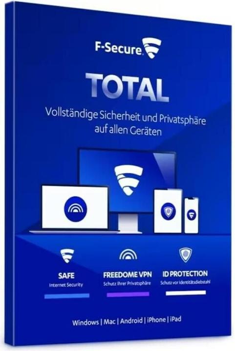 F-Secure Sicurezza TOTALE e VPN - 1 anno / 5 dispositivi (3 Utente, 12 mesi)