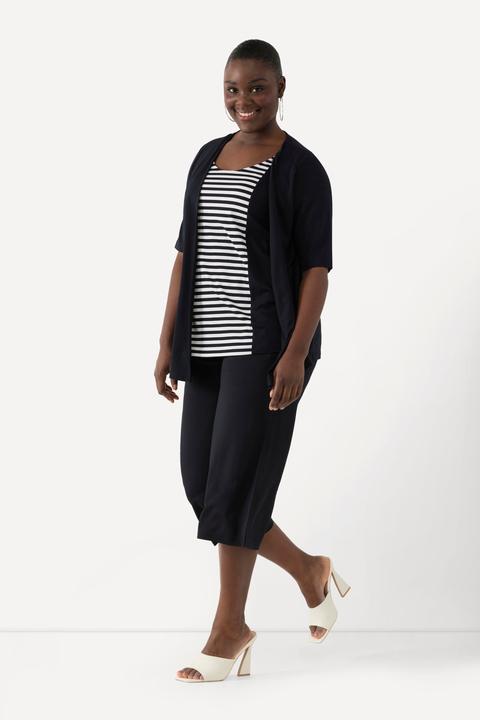 Produktbild Ulla Popken Slinky-Culotte, wadenlang, weites Bein, Elastikbund (50, 52)
