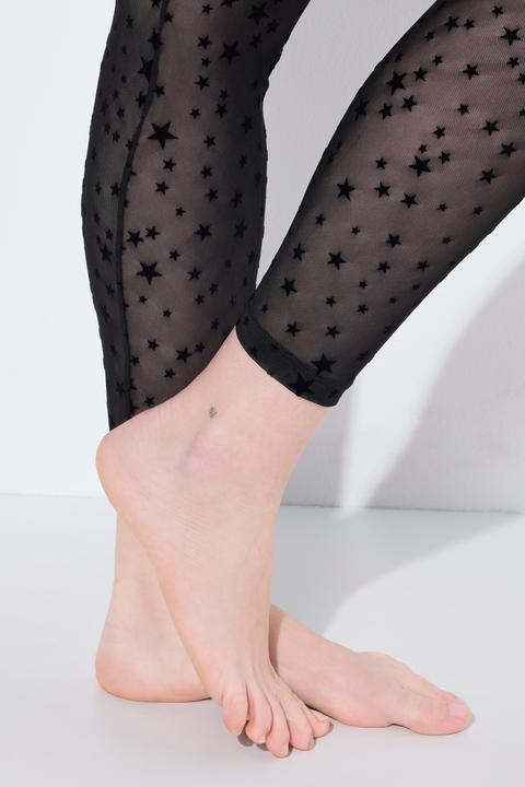 Produktbild Ulla Popken Mesh-Leggings, Sterne, transparent, hochelastisch