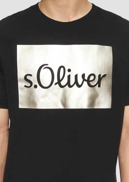 Produktbild s.Oliver T-Shirt T-Shirt mit Gold- oder Silber-Print (L)
