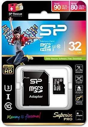 Productafbeelding Silicon Power Karta MicroSD Micro SDHC 32GB UHS-3 + adapter (SP032GBSTH004V10-SP) (32 GB, microSD, U3, UHS-I)