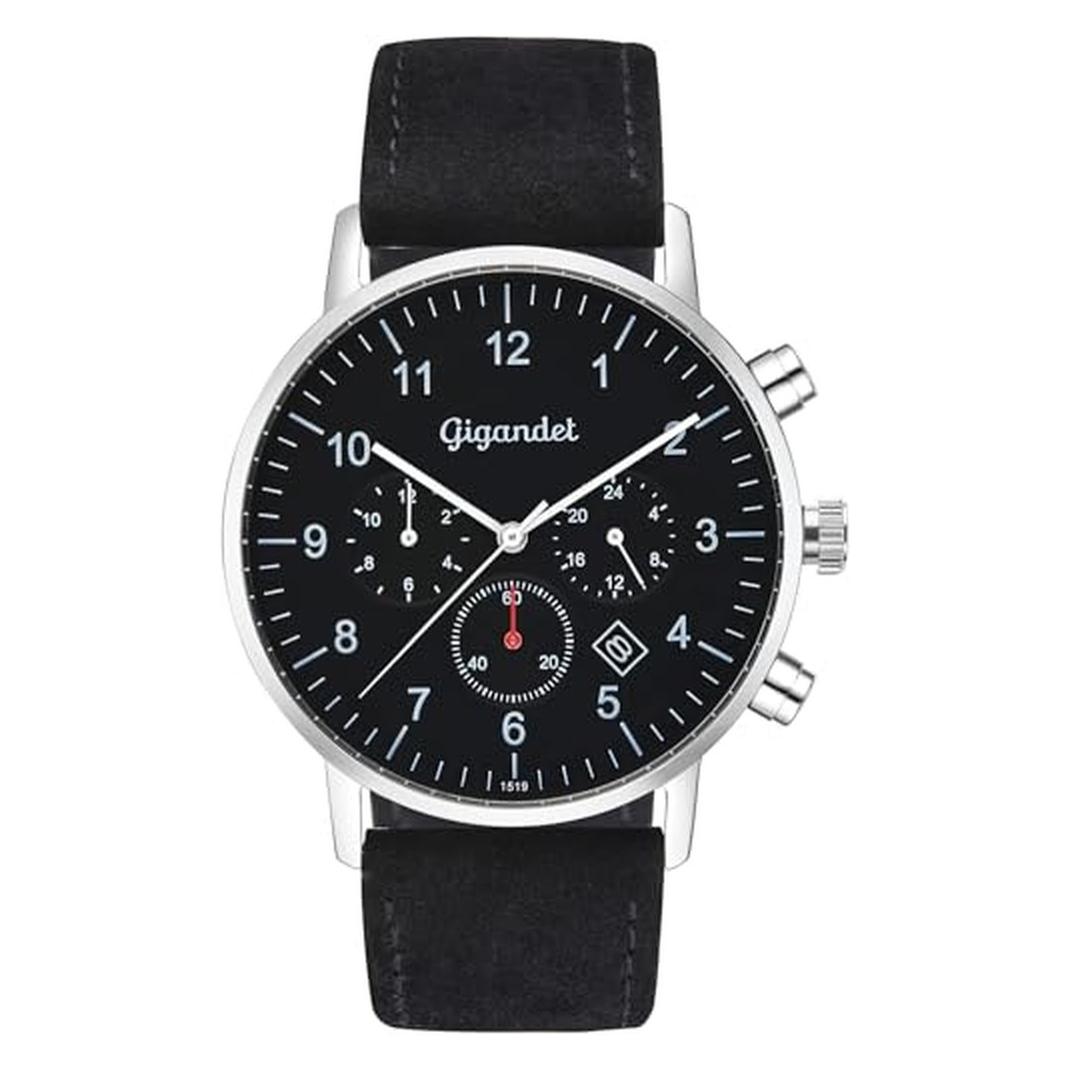 Gigandet Orologio Uomo Cronografo Al Quarzo – Cinturino In Pelle, Vetro Minerale, Movimento Giapponese Miyota, 100m