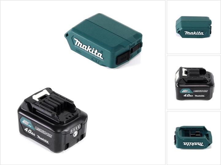 Produktbild Makita DEAADP08 M1 USB Adapter für 10,8V-12V Akkus + 4,0 Ah Akku ( 197406-2 ) (12 V)