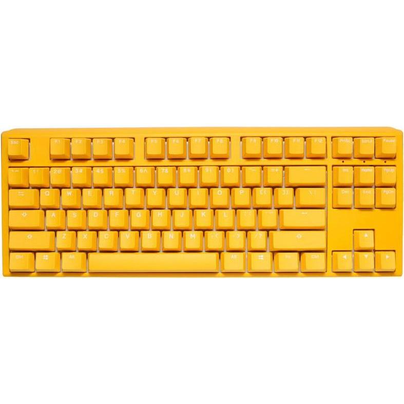 Ducky One 3 Yellow TKL gaming keyboard, RGB LED - MX-Red (DE, Kabelgebunden), Tastatur, Gelb