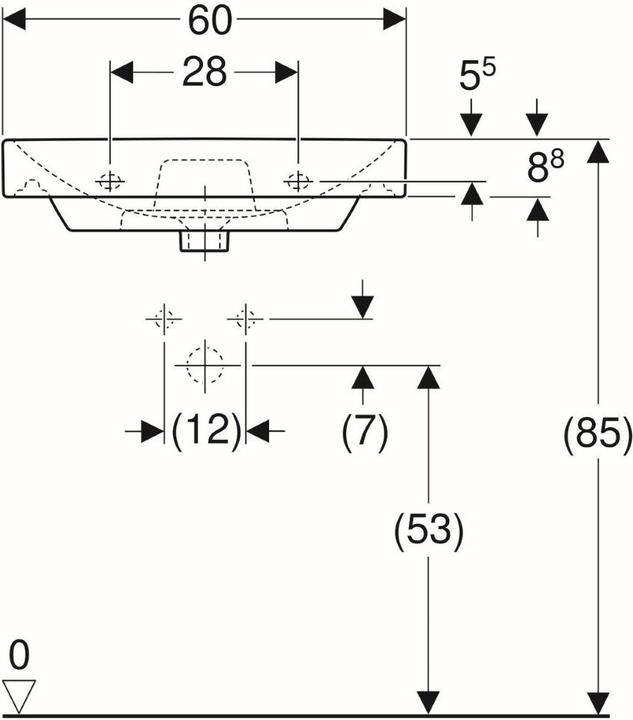 Productafbeelding Geberit Onhandelbaar, Smyle Vierkant, 60x48 cm (480 mm, 600 mm)