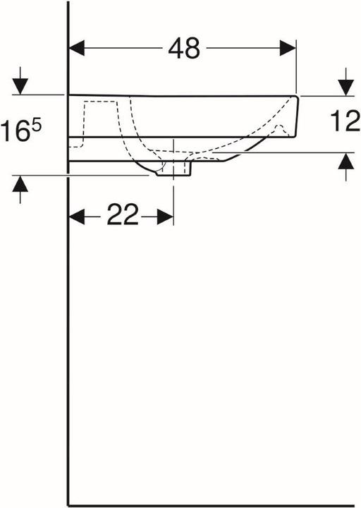 Productafbeelding Geberit Onhandelbaar, Smyle Vierkant, 60x48 cm (480 mm, 600 mm)