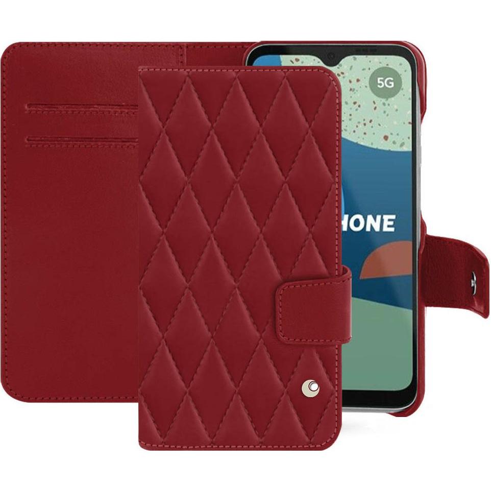 Noreve Lederschutzhülle Wallet (Fairphone 4), Smartphone Hülle, Rot