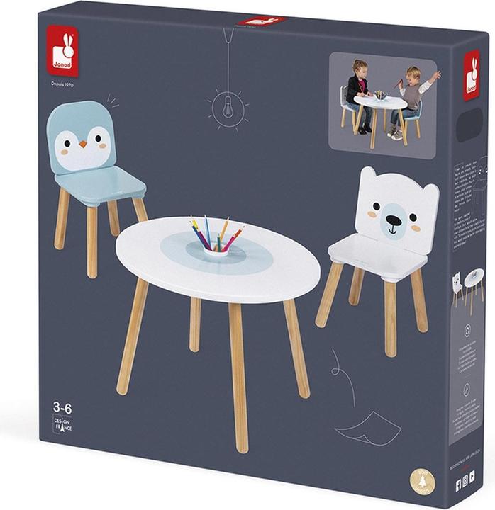 Actual product image Janod Table and 2 chairs Polar (Child seating group)