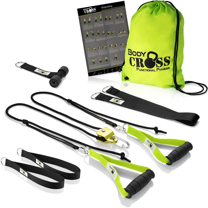 Produktbild BodyCross Schlingentrainer mit Umlenkrolle (Limette)