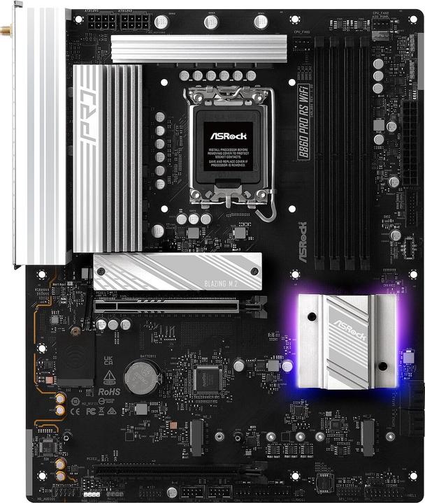 Productafbeelding AsRock B860 Pro RS WiFi DDR5 Intel S detailhandel (LGA 1851, Intel B860, ATX)