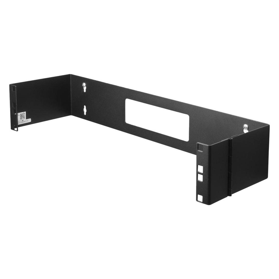 StarTech 2 He 48, 26cm 19Zoll Patchpanel Halteung Mit Scharnier Zur Wandmontage, Serverschrank Zubehör, Schwarz